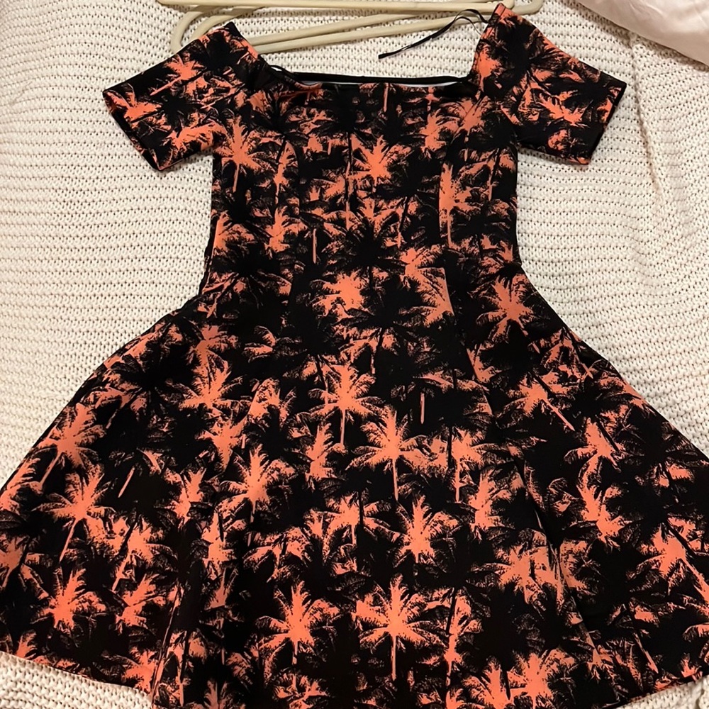 Soft palm tree flowy dress